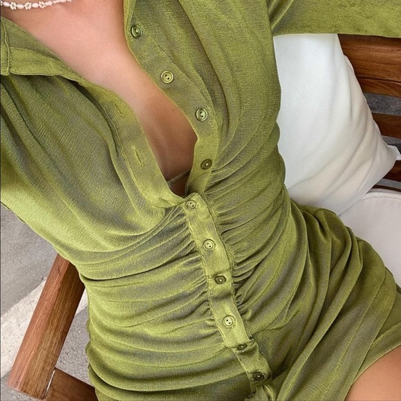 With Jean Andy Dress - Forest - Picture 2 of 3